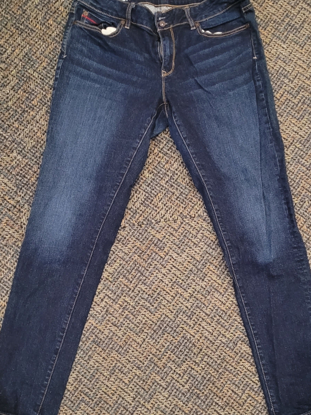 DH3 Straight Leg Women's Jeans in Dark Blue — Classic  Style, Size 12 X 32